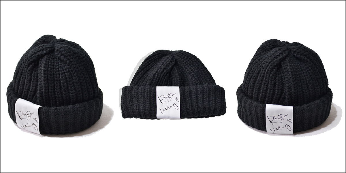 ロールアップビックニットワッチ BLACK　イメージ