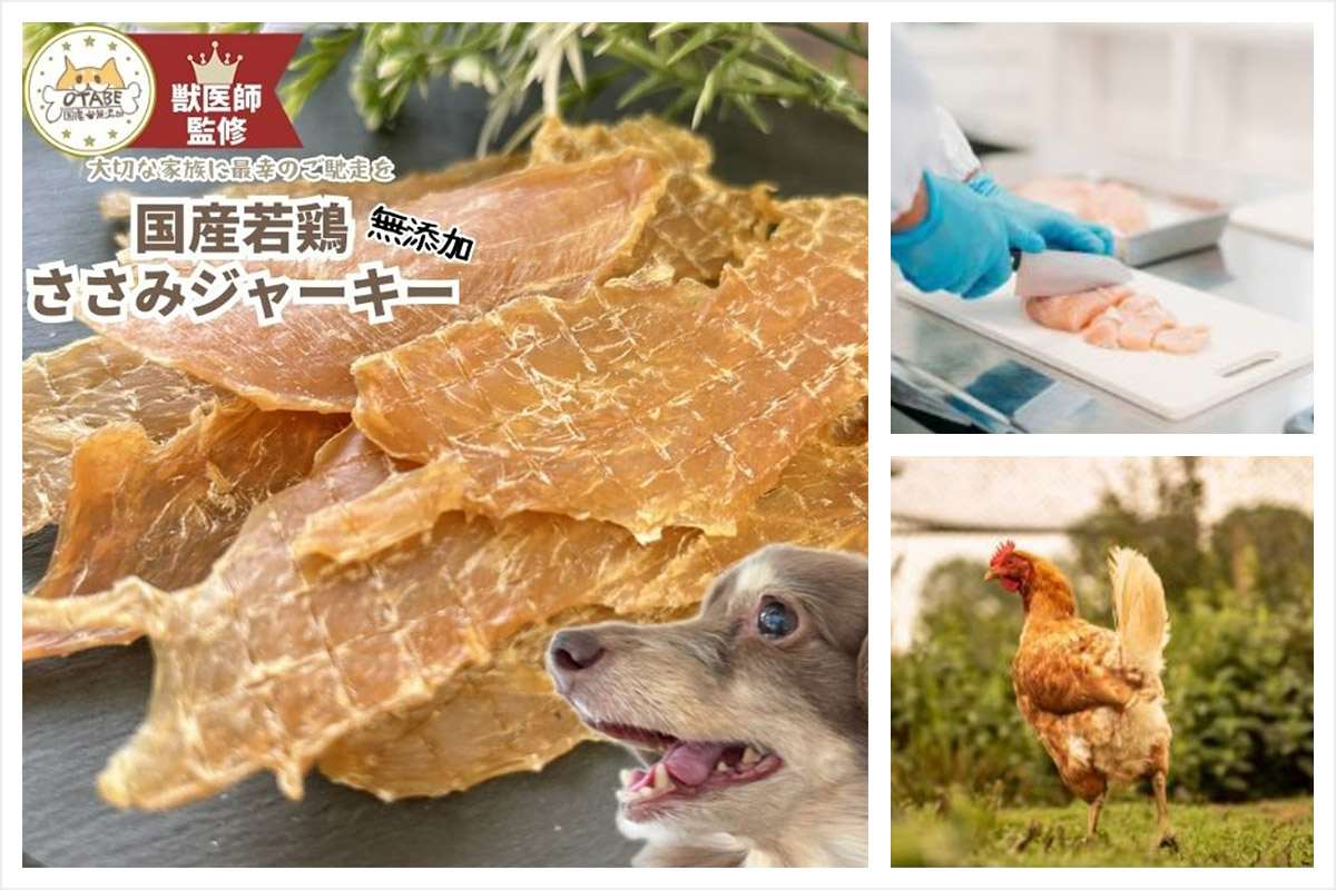 「しっぽとまなざし」犬用 国産若鶏ささみジャーキー（20g/50g）